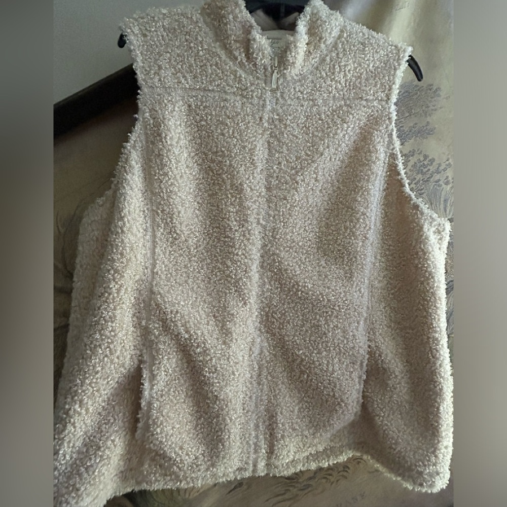 * J Jill Teddy Sherpa Feel Vest SZ XL Extra Large *